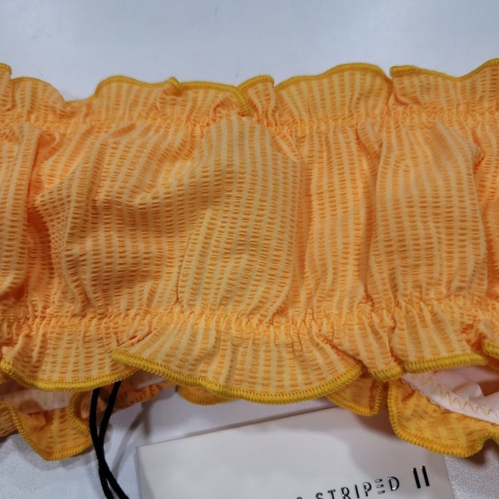 Solid & Striped Audrey Bikini Top Yellow Pucker Size Large - Picture 5 of 9